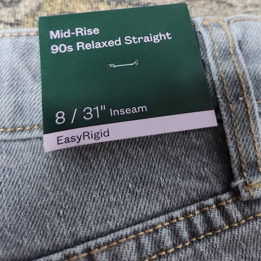 Wild Fable Mid-Rise 90s Relaxed Straight Gray Jeans Size 8/31" - Picture 12 of 16